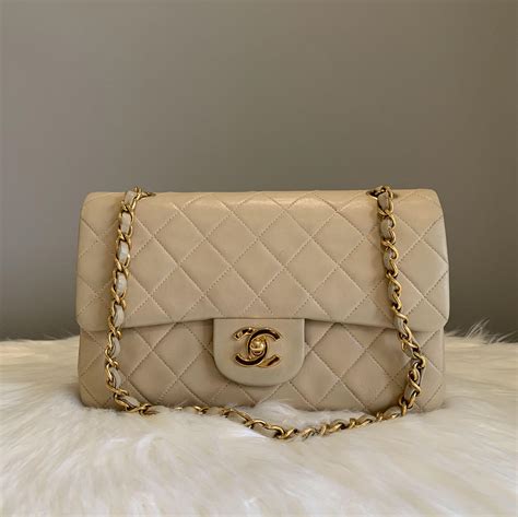 chanel mini lambskin beige|Mini classic handbag, Lambskin & gold.